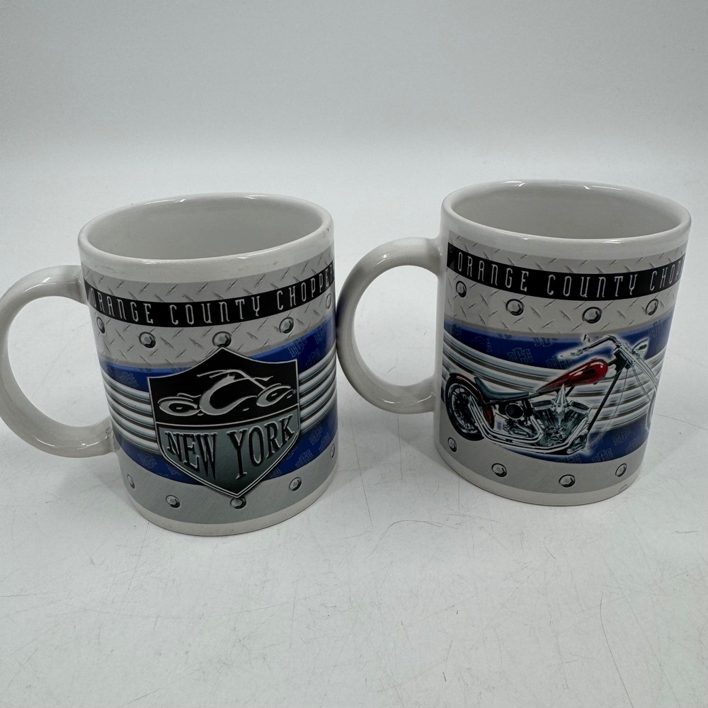 Vintage 2005 Orange County Choppers‎ New York Motorcycle Coffee Mug Set